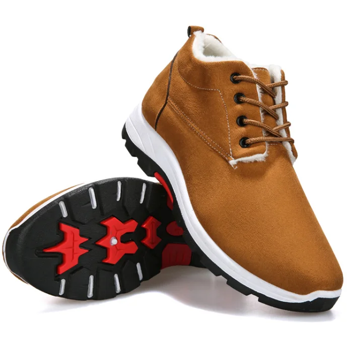 Waterproof Winter Men Boots with Fur Warm Snow Women Work Casual Shoes Sneakers High Top Rubber Ankle plus size | Обувь