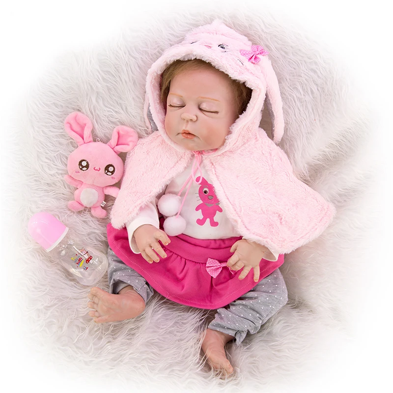 Reborn Baby Doll with Soft pink dress Like 0-3 months girl Realistic vinyl silicone boy kids Xmas Toy | Игрушки и хобби