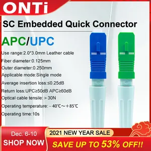 onti new sc apc sm single mode optical connector ftth tool cold connector tool sc upc fiber optic fast connector free global shipping