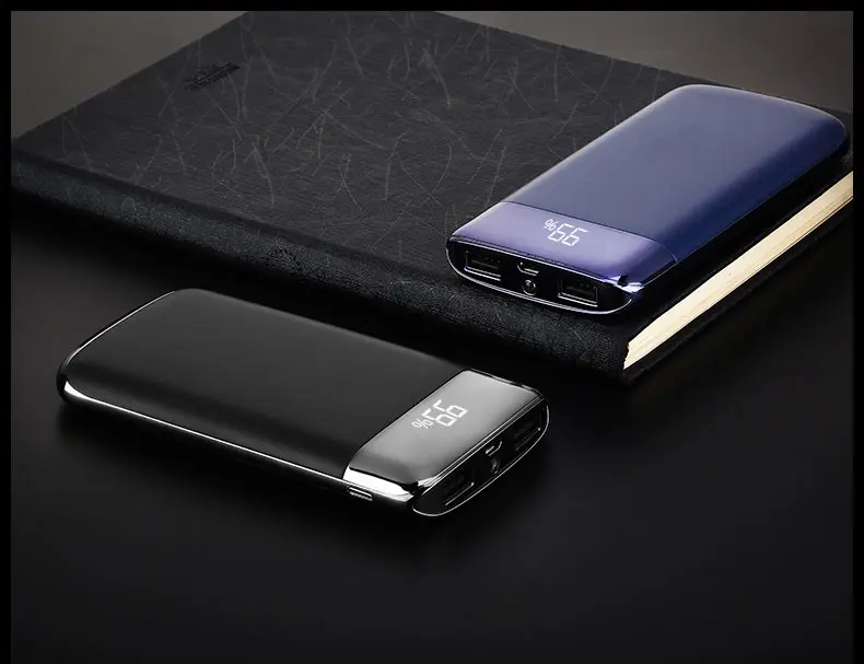 Повербанк, внешний аккумулятор, 2 USB, lcd, 10000 мА/ч, портативная Внешняя батарея, зарядное устройство для мобильного телефона, для Xiaomi Mi, для iphone 8
