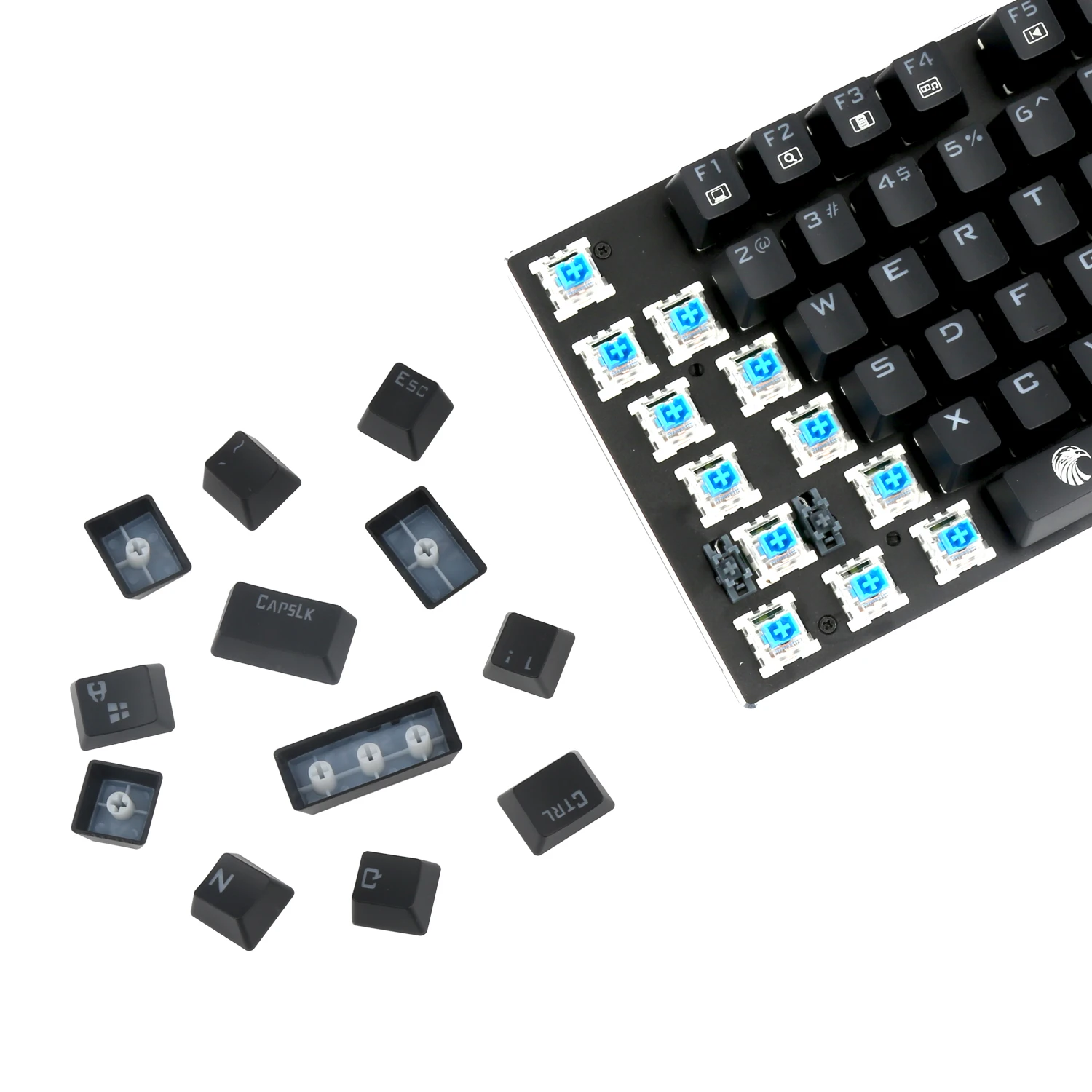 Механическая игровая клавиатура E Element Z88 с синими переключателями голубой