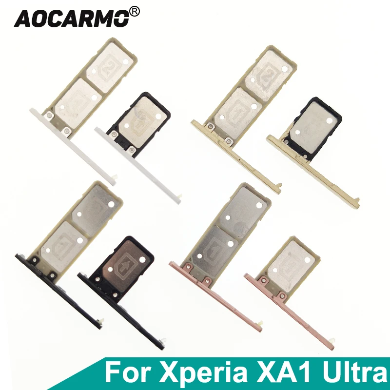 Aocarmo для Sony Xperia XA1 Ultra XA1U G3221 G3212 G3223 G3226 одинарный держатель для двух SIM-карт ридер слот для Sim-карты с крышкой