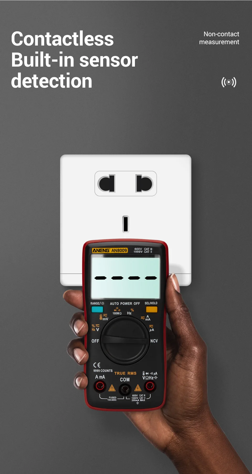 ANENG AN8009 мультиметр цифровой тестер multimeter esr метр мультиметры 9999 граф цифровой мультиметр транзистор тестер tester мултиметр тестор мультитестер мультиметр с термопарой конденсатор автоматический мультимет