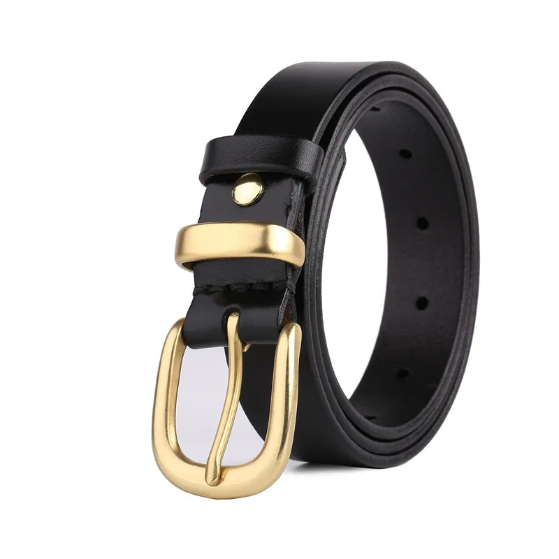 Genuine Leather Belts for Woman High Quality Cowskin Women's Belt Copper Pin Buckle Strap Ladies Jeans Fashion Accessories