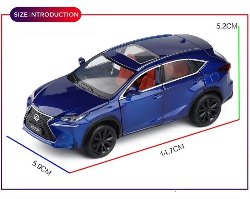 1:32 Подлинная авторизация Lexus Nx200t игрушечный автомобиль сплав Серебряная модель автомобиля вытяжной звуковой светильник украшение автомобиля 6 дверей игрушка для мальчиков