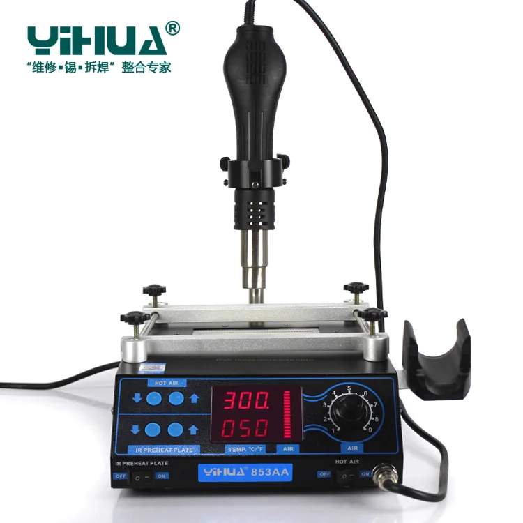 yihua 853aa digital rework station soldering stationbga rework station 2 in 1 hot air soldering mobile phone repair tools free global shipping