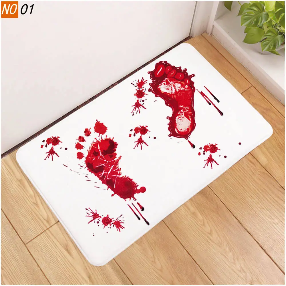 Противоскользящий коврик для ванной комнаты OMIG напольный с 3D принтом крови