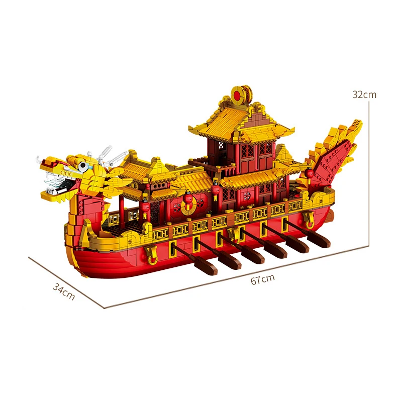 XingBao создатель город Вид из окна китайские Роял Драгон лодочные Кирпичи DIY