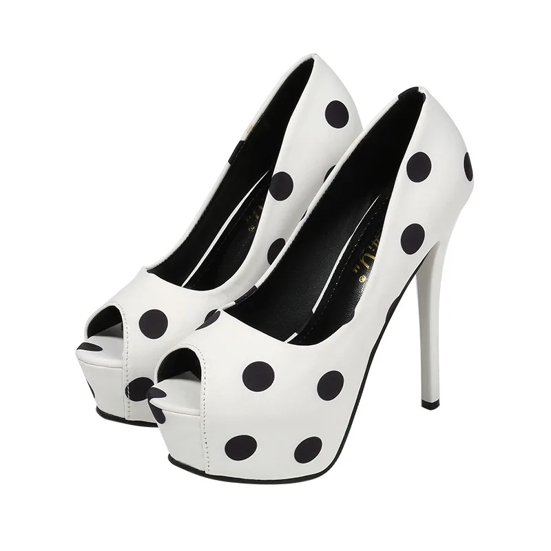 

New Women Peep Toe Platform Heels Shoes Ladies Office Party Wavy Toe Wedding Shoes Satin shallow mouth fish mouth shoes