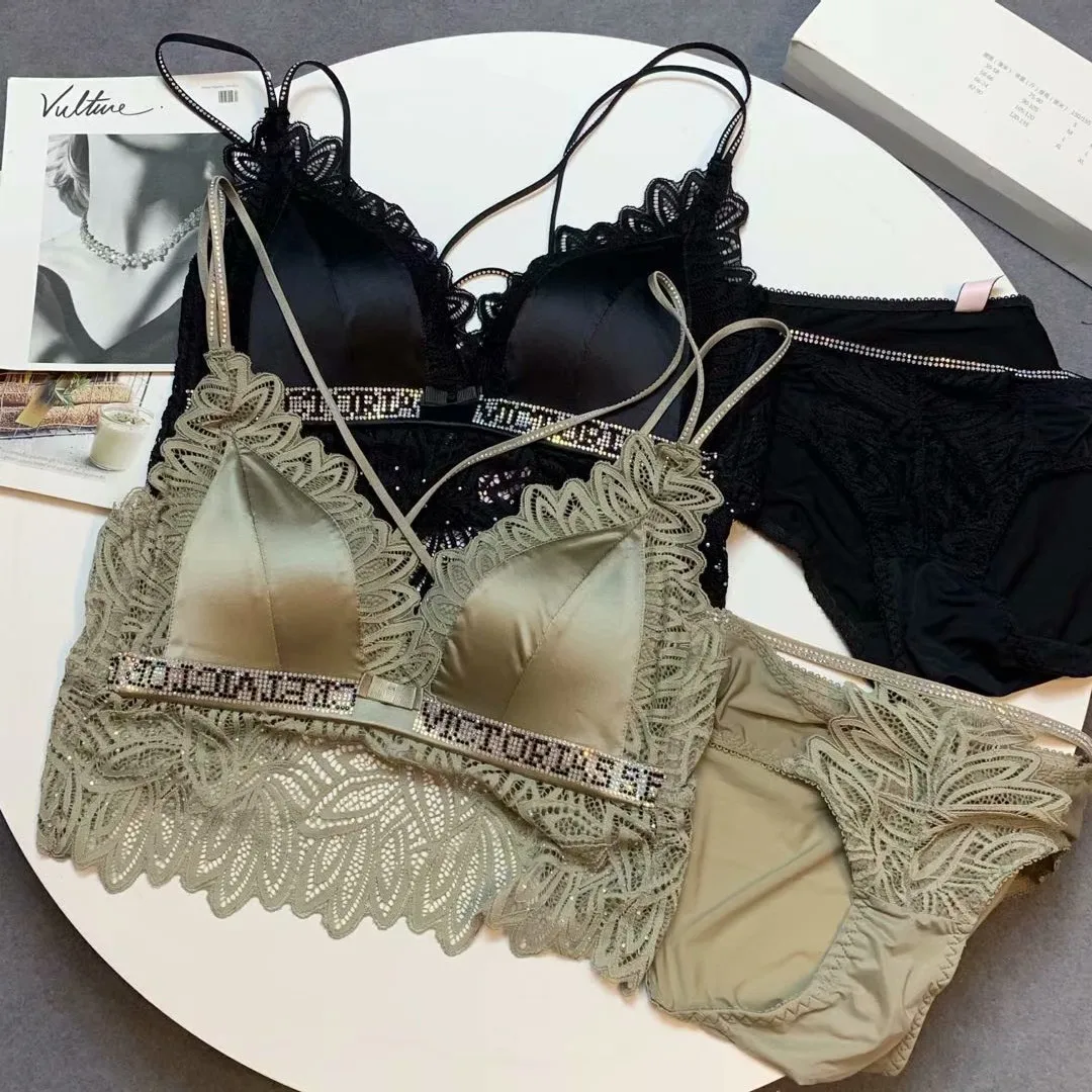 

New Ladies Glossy Lace Lingeries Stitching Beautiful Back Women Braletes Comfortable Sexy Underwear