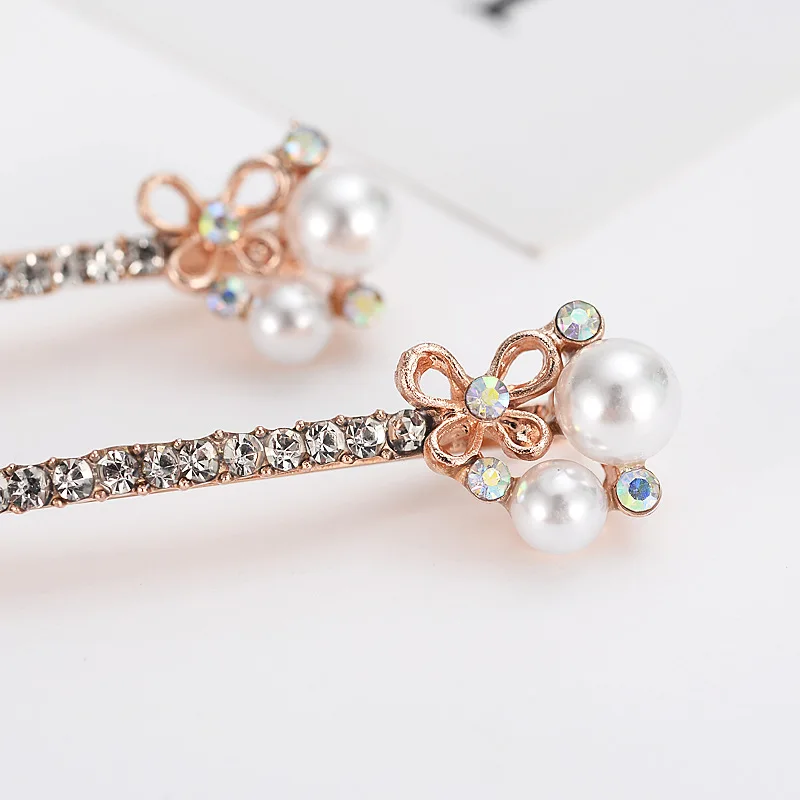 

3 Pcs Pearl Hair Clip Snap Hair Barrette Stick Imitation Pearl Hairpin Accessories Barrette Butterfly Hair Clips for Women