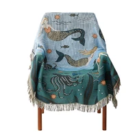 blanket sofa throw with tassel for beds nordic home decoration bohemia mermaid towel