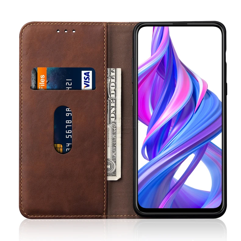 Роскошный тонкий кожаный флип-чехол в стиле ретро для huawei Honor 9X Чехол-кошелек с подставкой для карт Магнитный чехол-книжка для Honor 9X Премиум чехол s