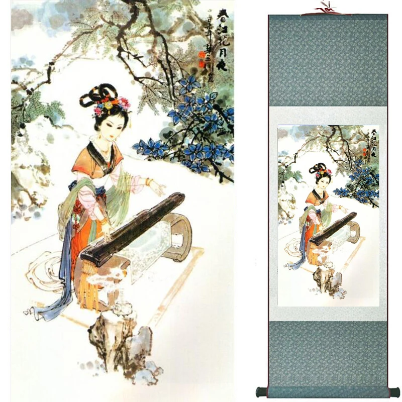 

Pretty girl painting Chinese Art Painting Home Office Decoration Chinese painting art figure painting 2019072701