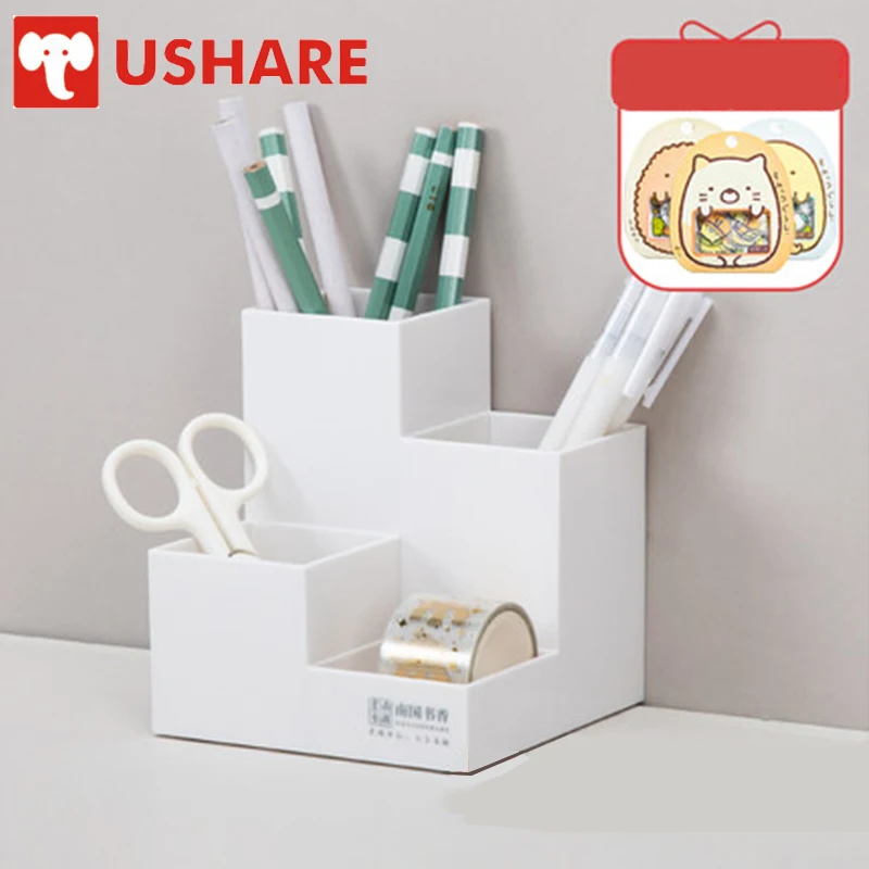 

Ushare Stationery Holder for Storage Desk Pen Holder School School Office Stationery Makeup Brush Stand Organizador Pen Storage