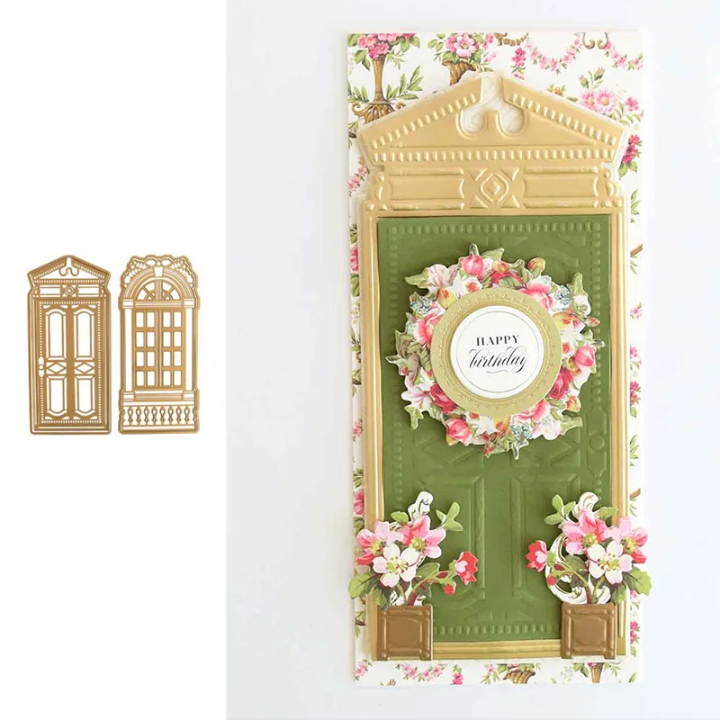 

Vintage lace door die Cutting Dies and Stamps Scrapbook Diary Decoration Stencil Embossing Template DIY Greeting Card Handmade