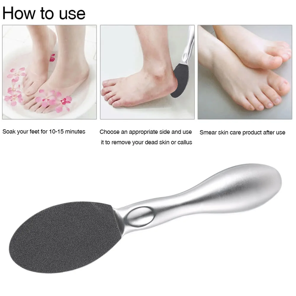 

Stainless Steel Foot Rasp Kit 1 Double Side Foot File+10pcs Sandpaper Foot Callous Remover Hard Skin Remover Foot Care Tool