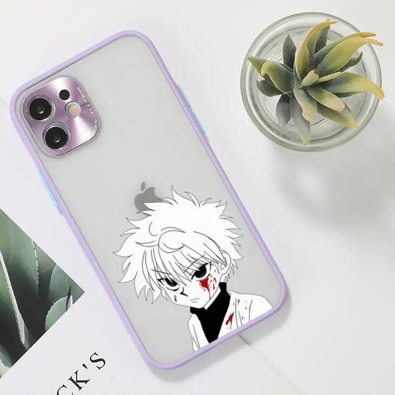 

HUNTER x HUNTER Phone Case For iPhone 12 11 Mini Pro XR XS Max 7 8 Plus X Matte transparent Purple Back Cover