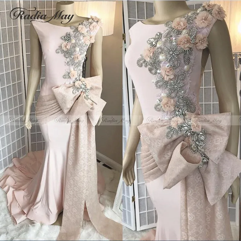 Арабское вечернее платье с объемными цветами жемчужинами кристаллами бусинами