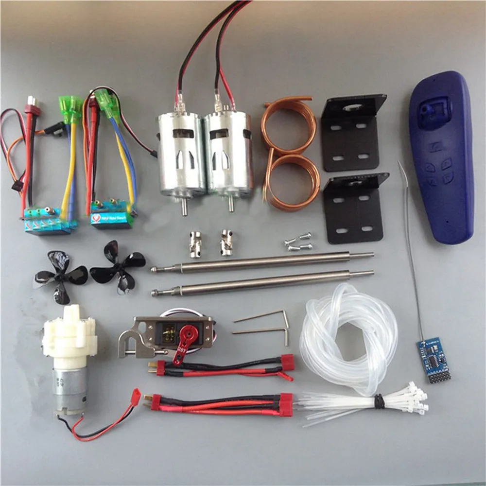 12 В 775 мотор комплект W 480A с водяным охлаждением ESC + CW CCW D50mm пропеллер 2 4G приемник 385