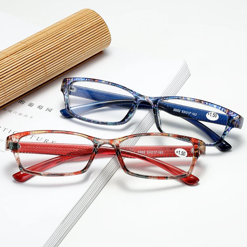 Vintage Floral Frame Reading Glasses Men's Women's Brand Design Rectangular Glasses Presbyopic Glasses Diopter Magnifying Glass