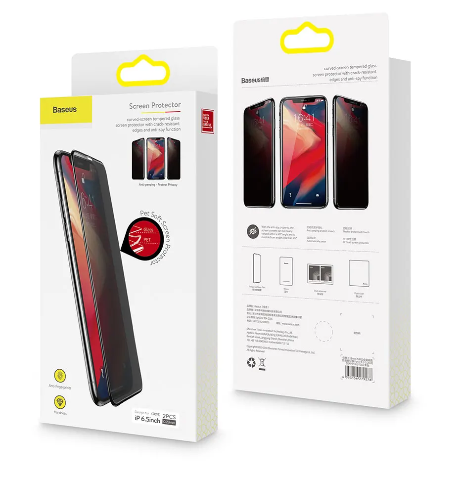 Baseus 0,23 мм защита для экрана для iPhone 11 Pro Max защитное стекло закаленное стекло для iPhone стекло 2 шт. и инструмент