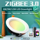 Умный потолочный светильник ZigBee 3,0 Pro, 6 Вт, 9 Вт, 12 Вт, RGB + CCT, работа с приложениямиголосовым управлениемдистанционным управлением Echo Plus