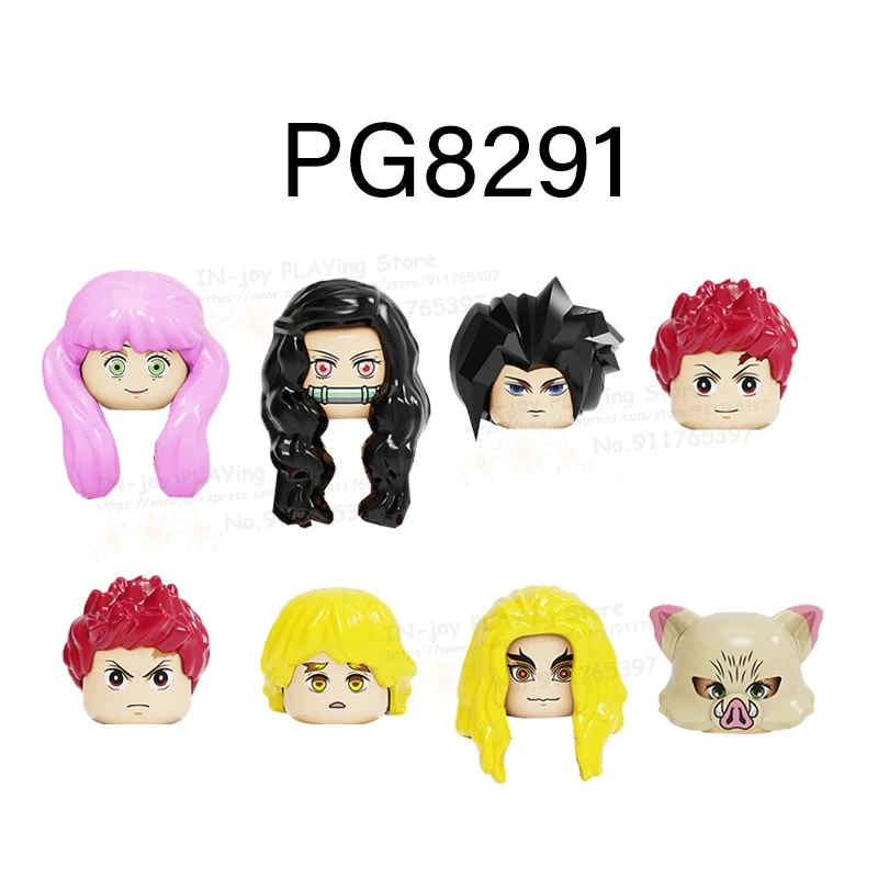 Set Sale Anime Series Action Figures Head Demon Slayer WM6116 Kamado Tanjirou Kimetsu No Yaiba Building Blocks Toys For Children | Игрушки и