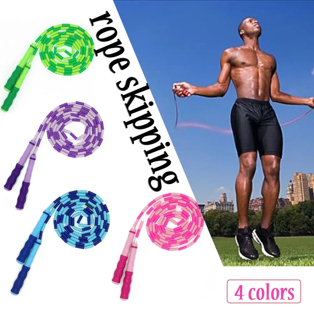 

Pattern bamboo jump rope adult children fancy beaded skipping rope safety