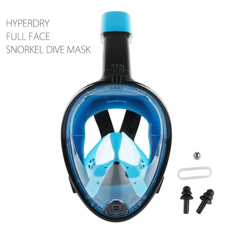 

Adult Snorkeling Silicone Diving Mask Full Face Hyperdry Underwater Goggles Aquatics Gear