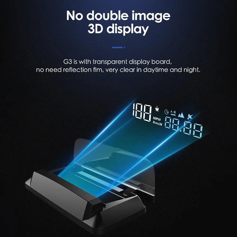 

HUD Mirror 04 Car Head Up Display Windshield Speed Projector Security Alarm Water Temp Overspeed RPM Voltage