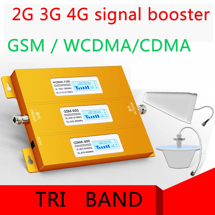 Золотой поставщик для усилителя сигнала Gsm 900 Cdma800 Dcs 1800 трехдиапазонный