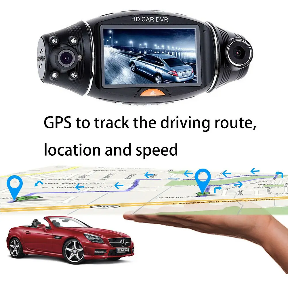 Видеорегистратор, gps, автомобильный видеорегистратор, видеокамера, 1080 P, HD, двойной объектив, 140 °, передняя камера заднего вида, ночное видение, видеорегистратор, новинка