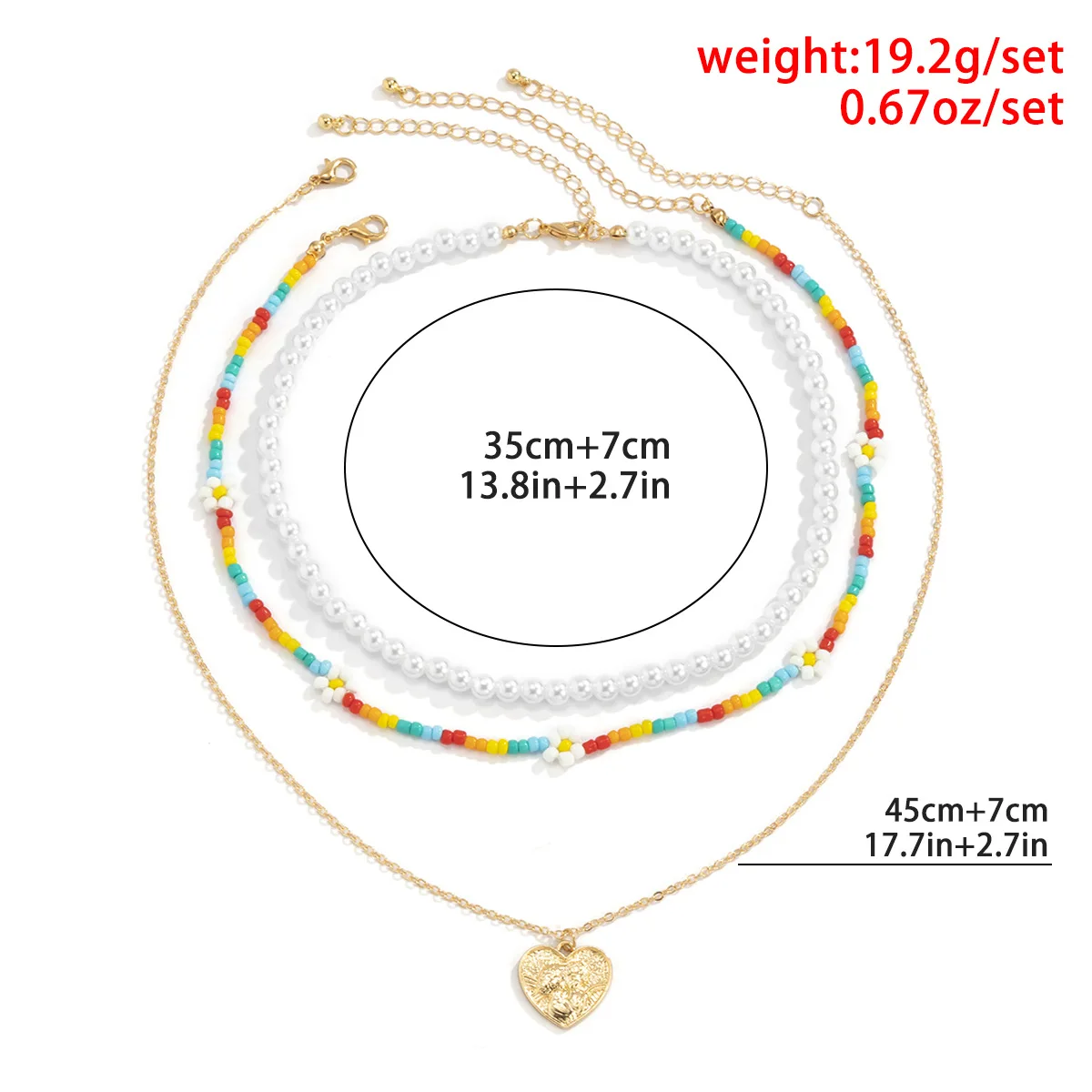 

Gold Heart Pendant Korea Lovely Baroque Pearls Colorful Beaded Charm Statement Choker Necklace for Women Clavicle Necklace