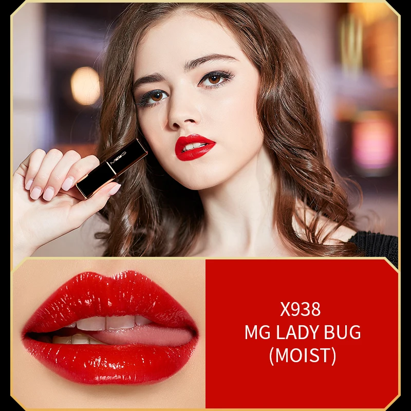 

New MYG Red Lips Makeup Long-lasting Lipstick Black Gold Soft Lipstick Dumb Fog Does Not Dry Profession Waterproof Lipstick