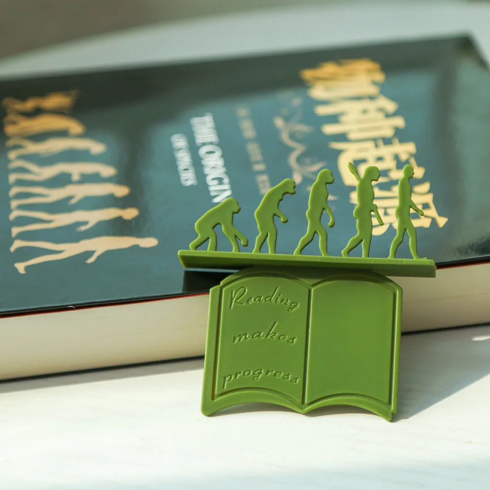 1Pc Creative Theory of Evolution Bookmark 3D Silicone Reading Bookmarks Book Holder Gift For Children | Канцтовары для офиса и