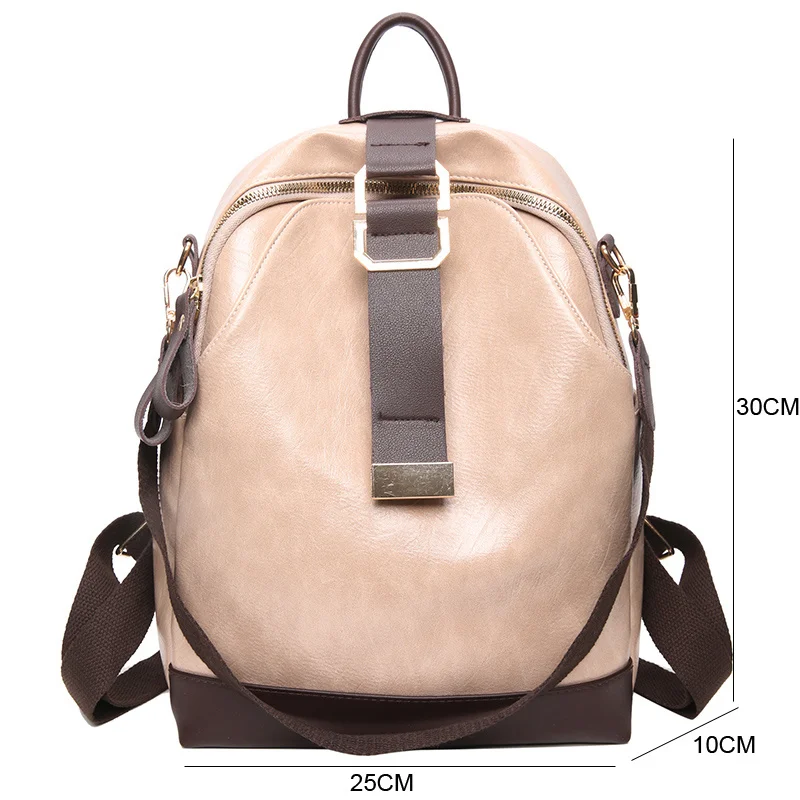 

Vintage Woman Backpack High Quality Pu Leather Backpacks Schoolbags for Teenage Girls Ladies Travel Double Shoulder Pack Mochila