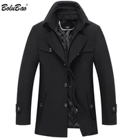 bolubao winter brand men solid wool blend coat men fashion casual double collar wool overcoat thick warm wild wool coats male