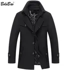 Мужское шерстяное пальто BOLUBAO, однотонное повседневное пальто с двойным воротником, Толстая теплая шерстяная куртка для зимы