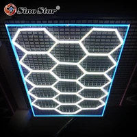 car detailing color honeycomb hexagon led ceiling light garage 2 44 8m 2 years warranty for auto car body repair led workshop