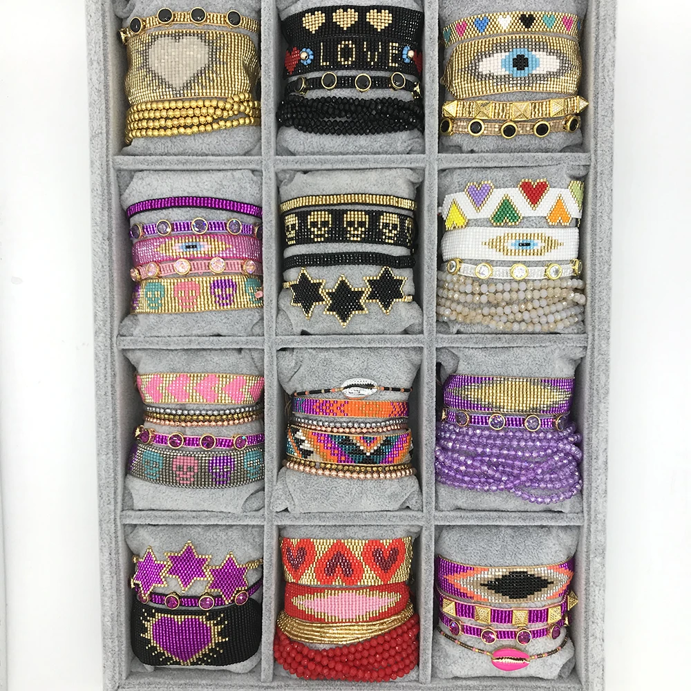 ZHONGVI Evil Eye Bracelets For Women Jewelry Handmade Jewellery Adjustable Pulsera Miyuki Woven Bracelet Gift New Year 2021