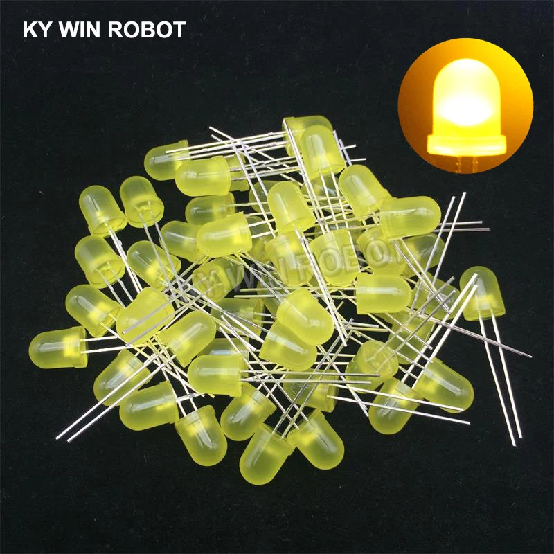 50pcs 8mm LED Diode 8 mm Assorted Kit White Green Red Blue Yellow DIY Light Emitting Diode