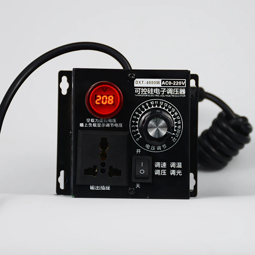 220V AC Motor Speed Regulator 4KW Adjustable SCR Voltage Electric Fan Controller Switch Thermostat Dimming | Обустройство дома