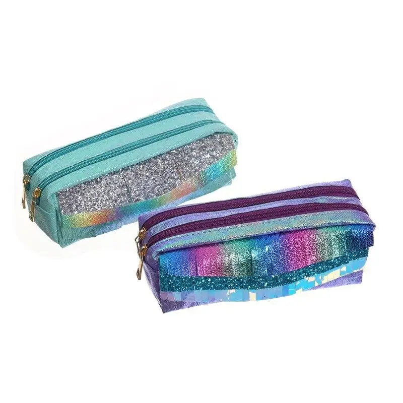 

1 Piece Large Capacity Pencil Case Cute Sequin Pencil Bag Creative Stationery Storage Bag School Supplies Stationery