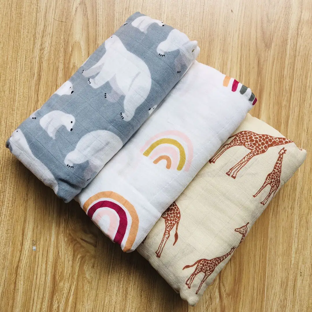 Мягкая Пеленка из бамбука и хлопка для младенцев 120x120 см|Одеяла пеленки| |