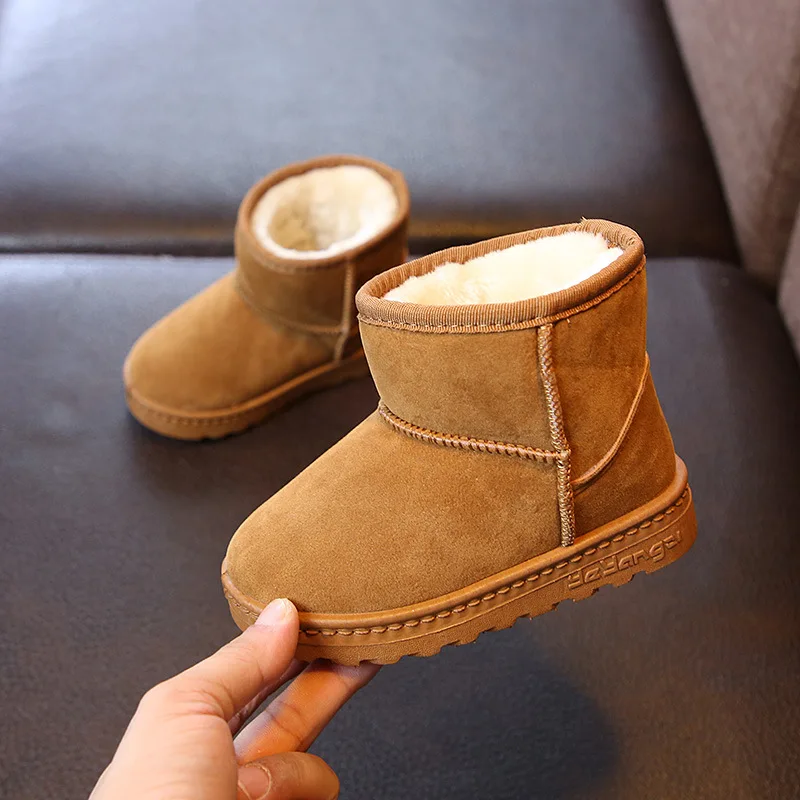 Fashion Plush Warm Winter Boots Baby Toddler Children Snow Boots Shoes For Boys Girls Winter Shoes Non-Slip Kids Ankle Boots