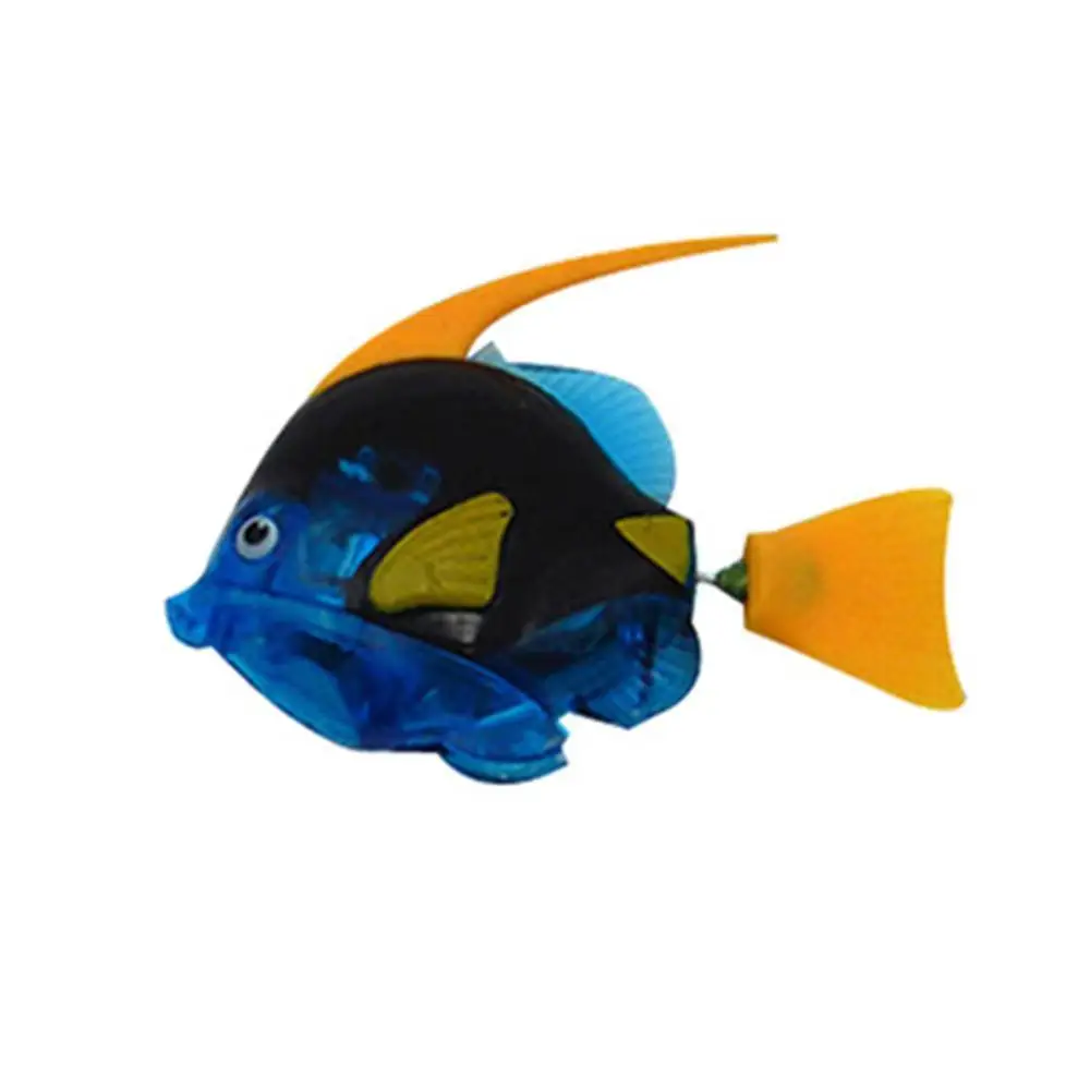 Blue yellow Электронная Рыбная игрушка для плавания, батарея в комплекте, Роботизированная, для питомца, детская игрушка для ванной, для украшения рыболовного бака, действует как настоящая рыба, дропшиппинг - Цвет: Blue yellow
