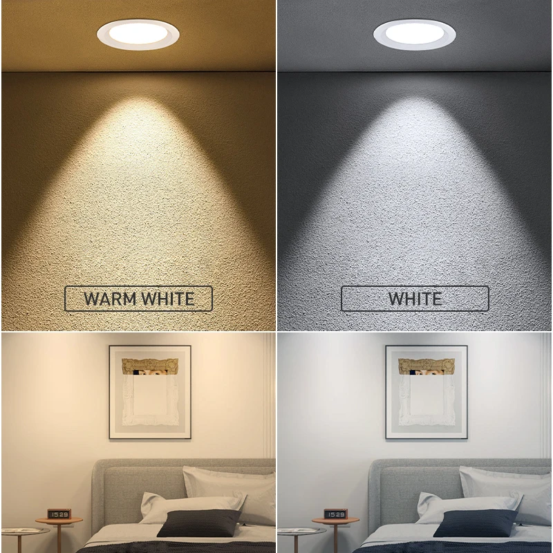 

High Brightness LED Downlight Recessed Round Aluminum LED Ceiling Lamp 7W 10W 20W 30W 50W Warm Cold White AC220-240V Spotlights