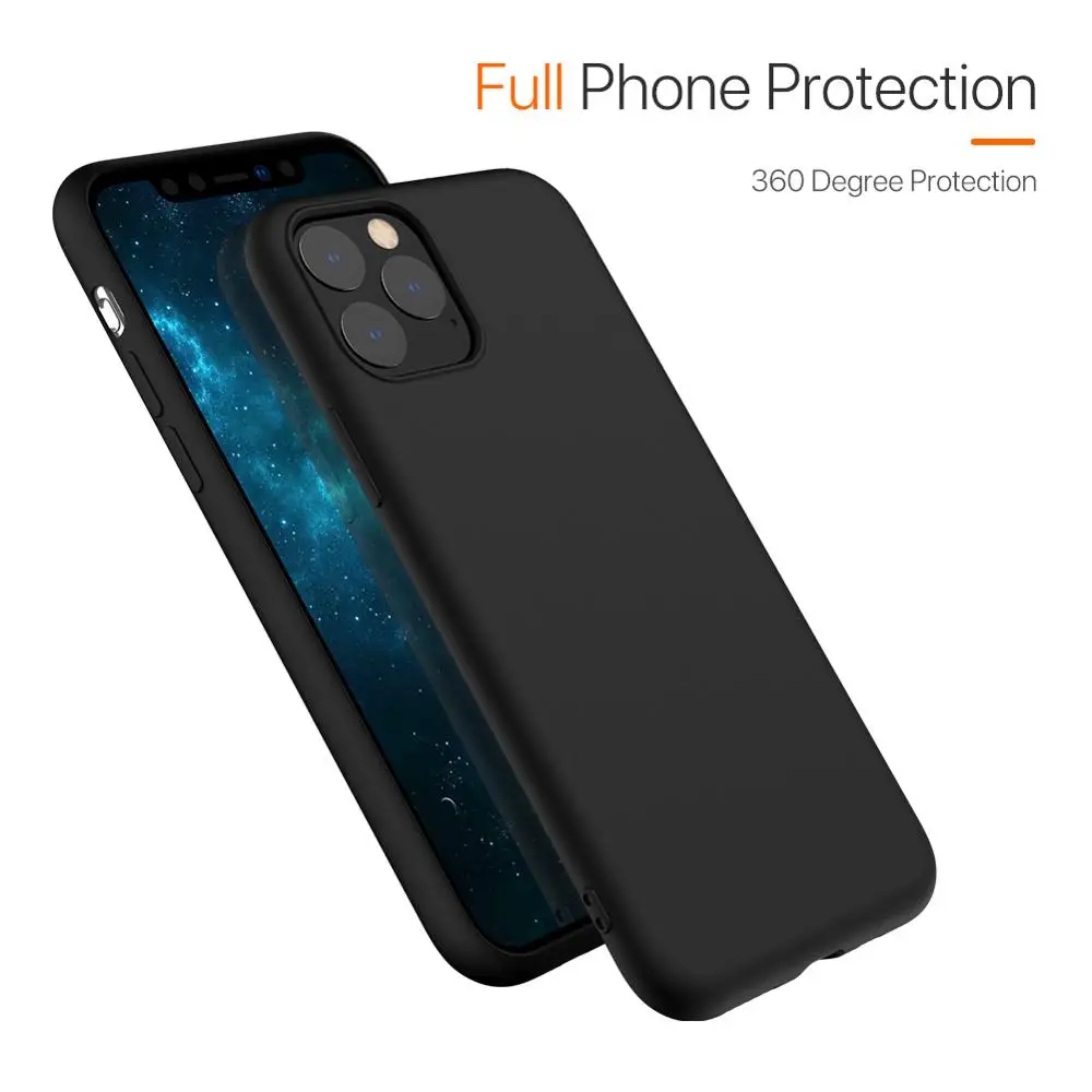 100 шт чехол для телефона, совместимый с iPhone 11 Pro, ультра тонкий и полностью защитный жидкий силиконовый мягкий чехол 6,5''