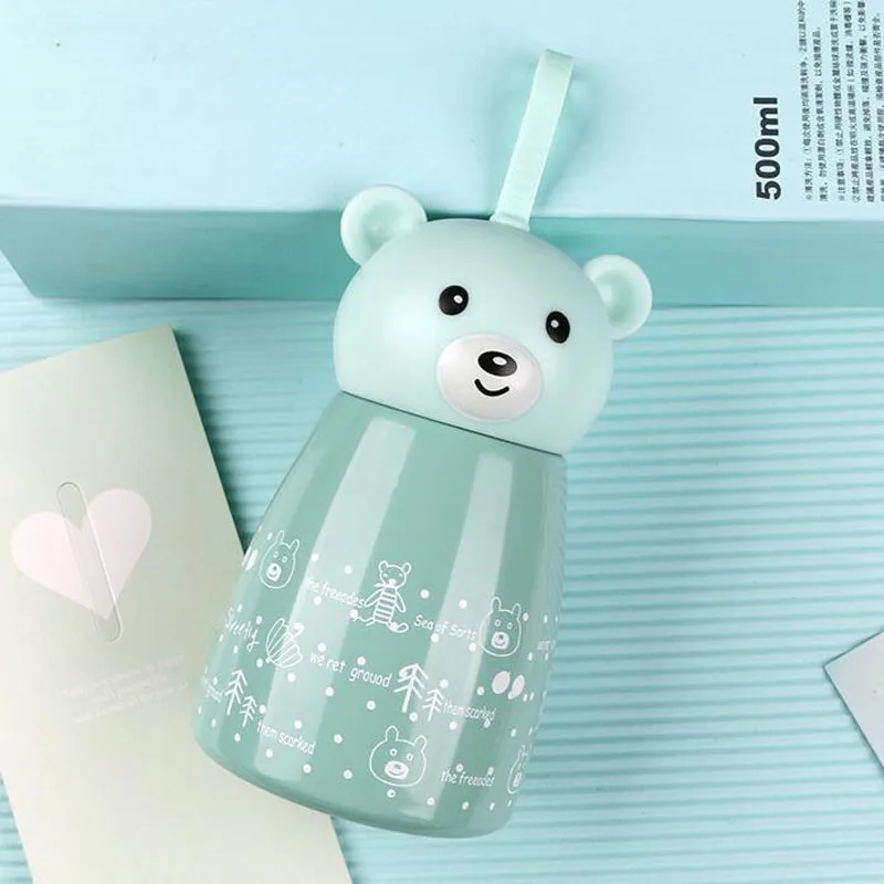 Носки с рисунком медведя из мультика Нержавеющая сталь вакуумная кружка термос